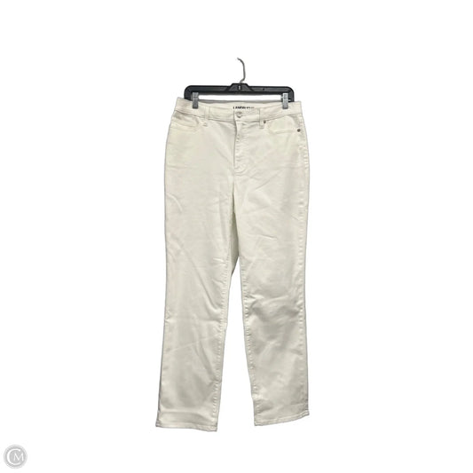 Jeans Straight By Lands End In Cream, Size: 12