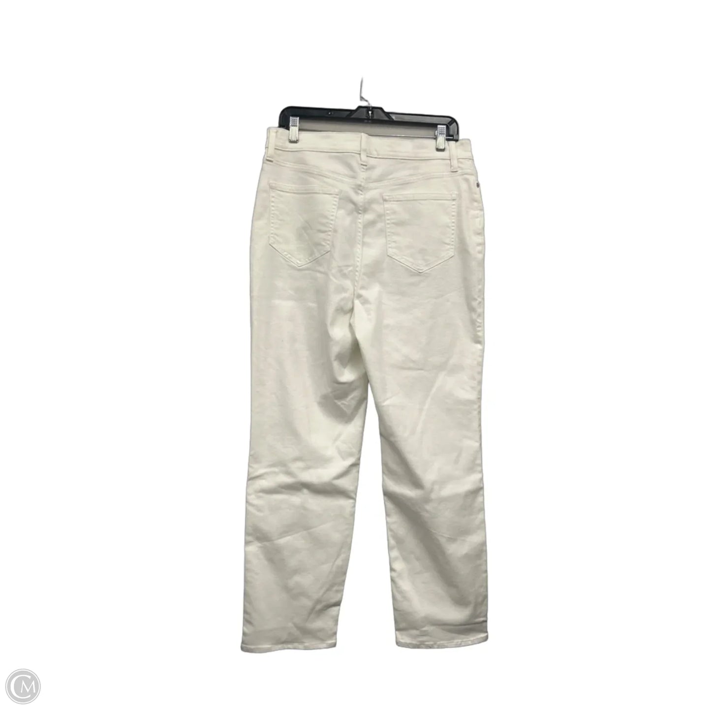 Jeans Straight By Lands End In Cream, Size: 12