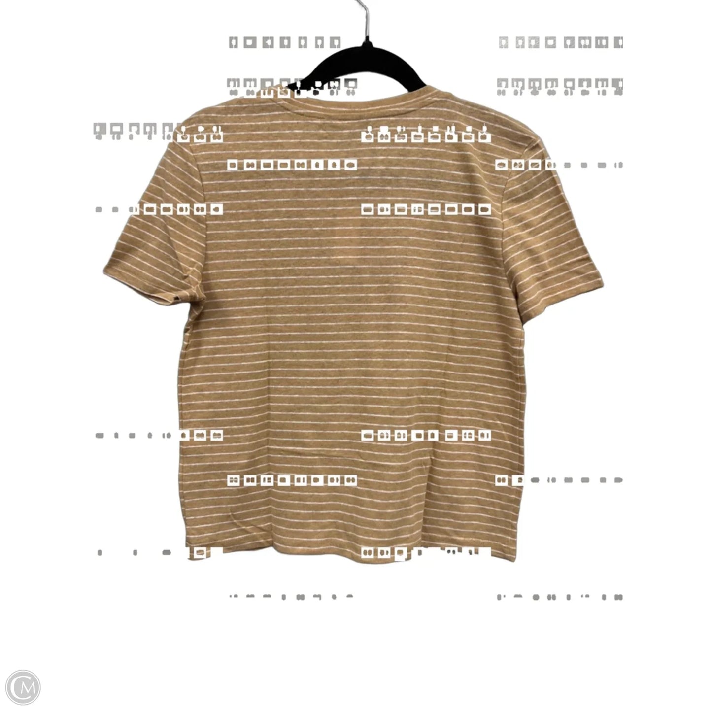 Top Short Sleeve Basic By Banana Republic In Tan & White, Size: S