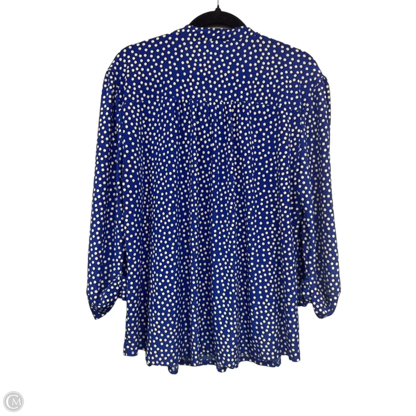 Top 3/4 Sleeve By Clothes Mentor In Blue & White, Size: Xl