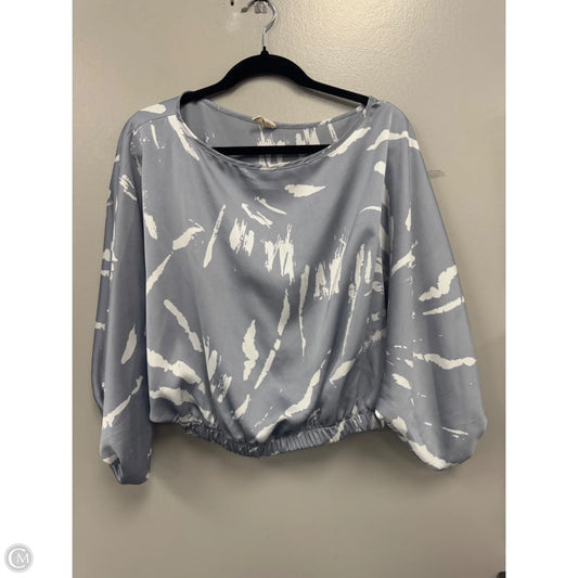 Top 3/4 Sleeve By Clothes Mentor In Grey & White, Size: S