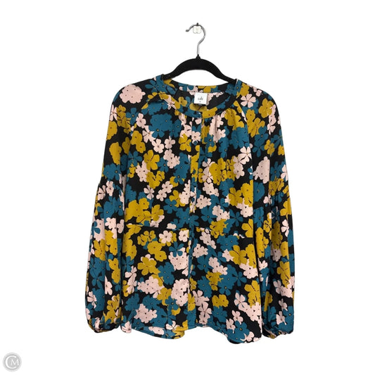 Top Long Sleeve By Cabi In Black & Pink, Size: M