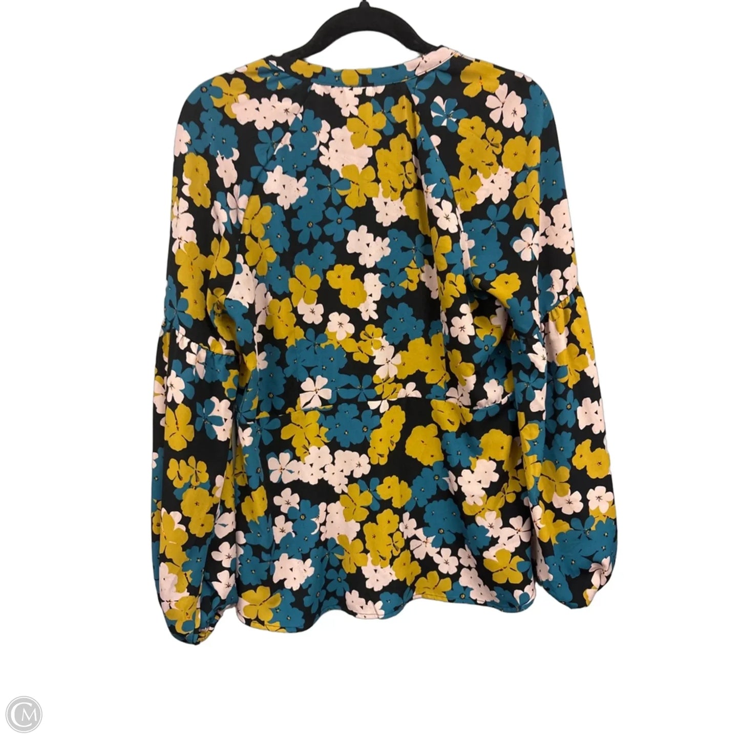 Top Long Sleeve By Cabi In Black & Pink, Size: M