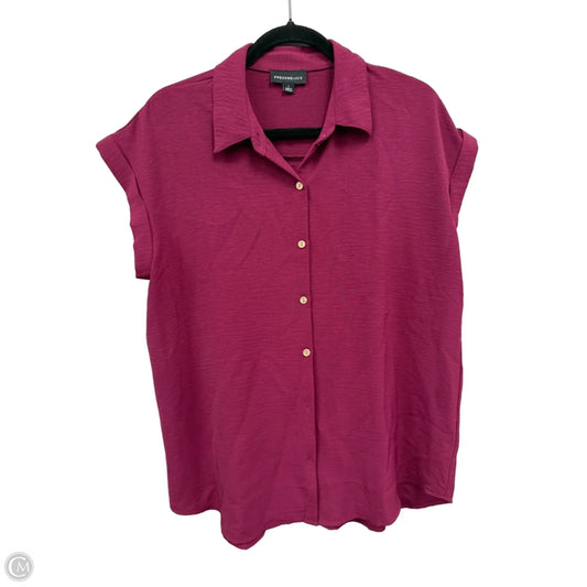 Top Short Sleeve By Fortune & Ivy In Pink, Size: L