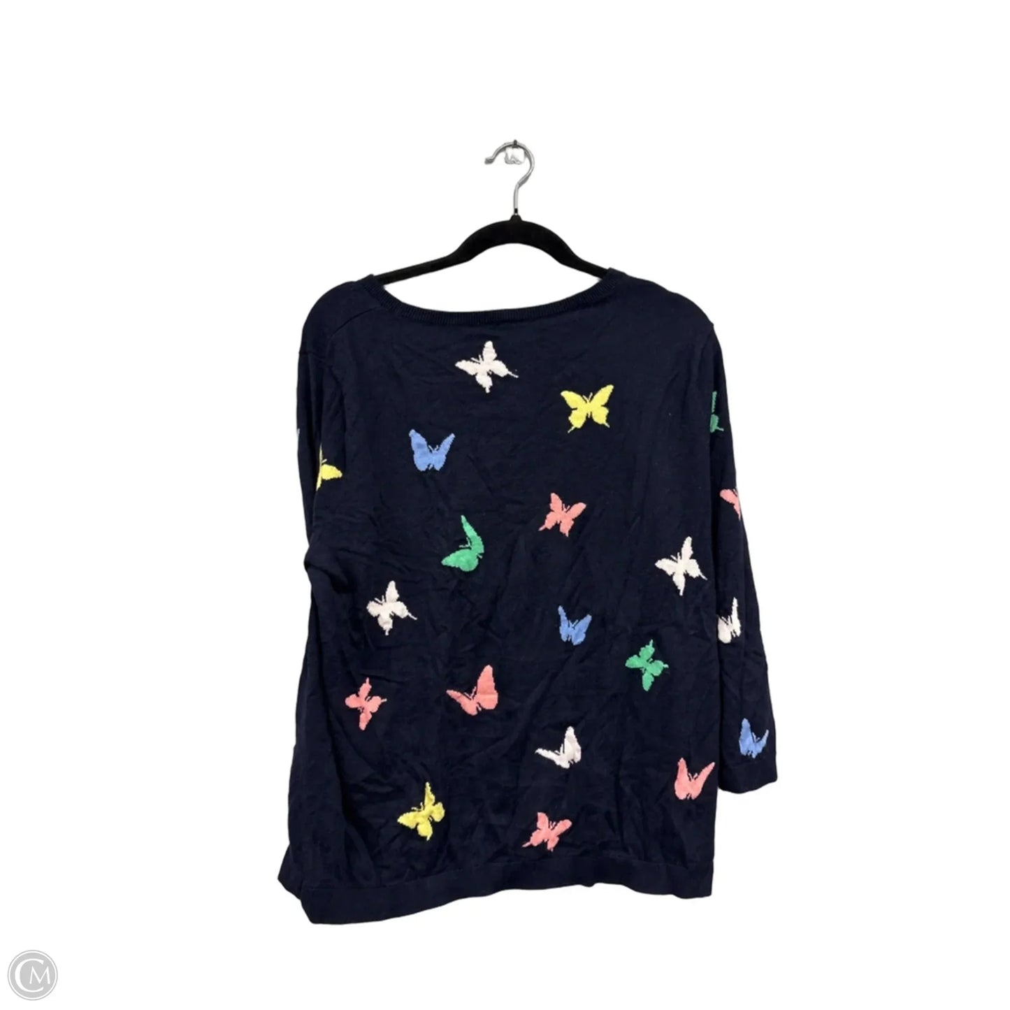 Sweater By Talbots In Blue & Pink, Size: Xl