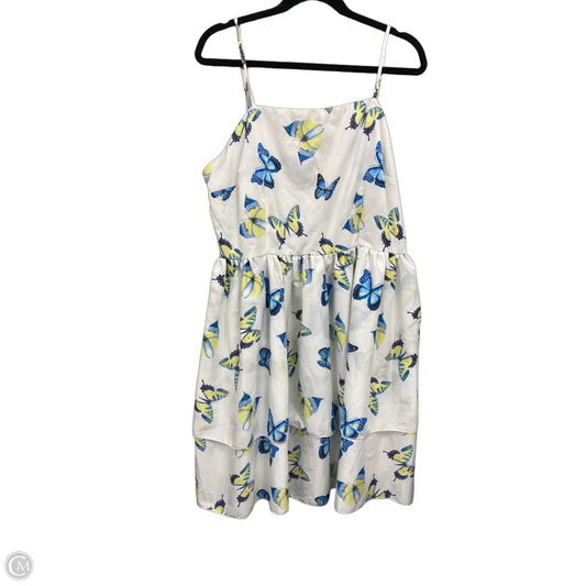 Dress Casual Midi By Shein In White & Yellow, Size: 3