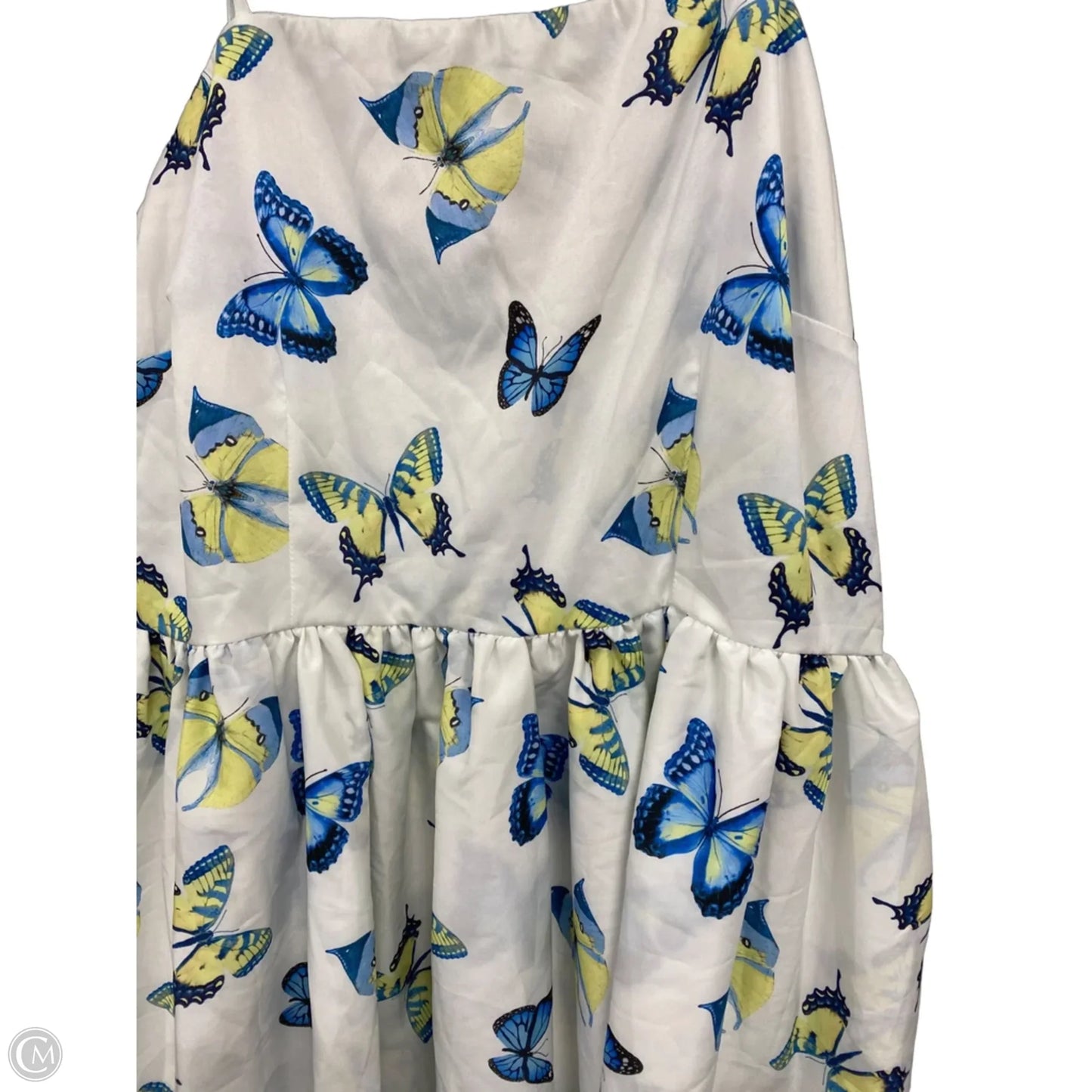 Dress Casual Midi By Shein In White & Yellow, Size: 3