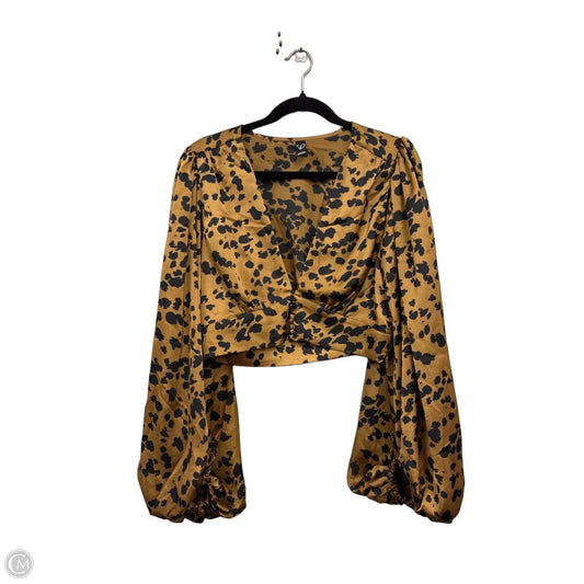 Top Long Sleeve By Windsor In Black & Brown, Size: L