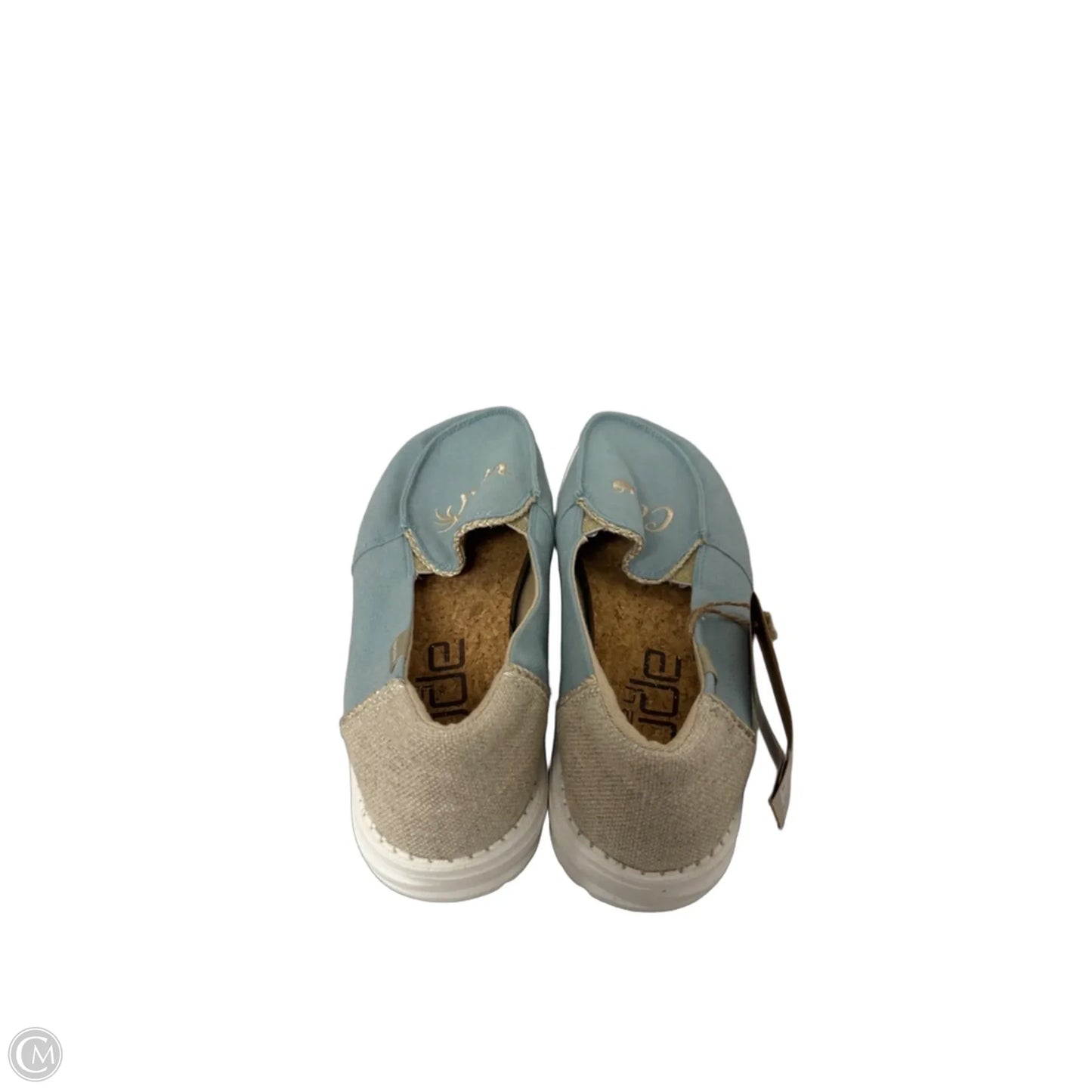 Shoes Sneakers By Hey Dude In Blue & Gold, Size: 8