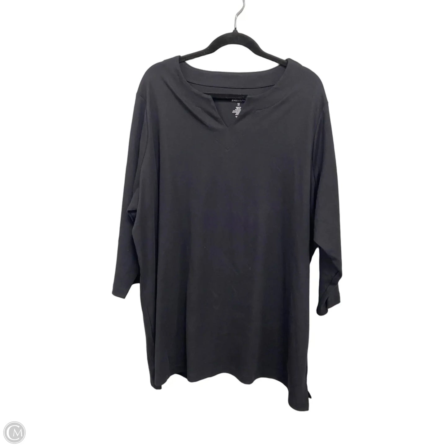 Top 3/4 Sleeve By Croft And Barrow In Black, Size: 3x