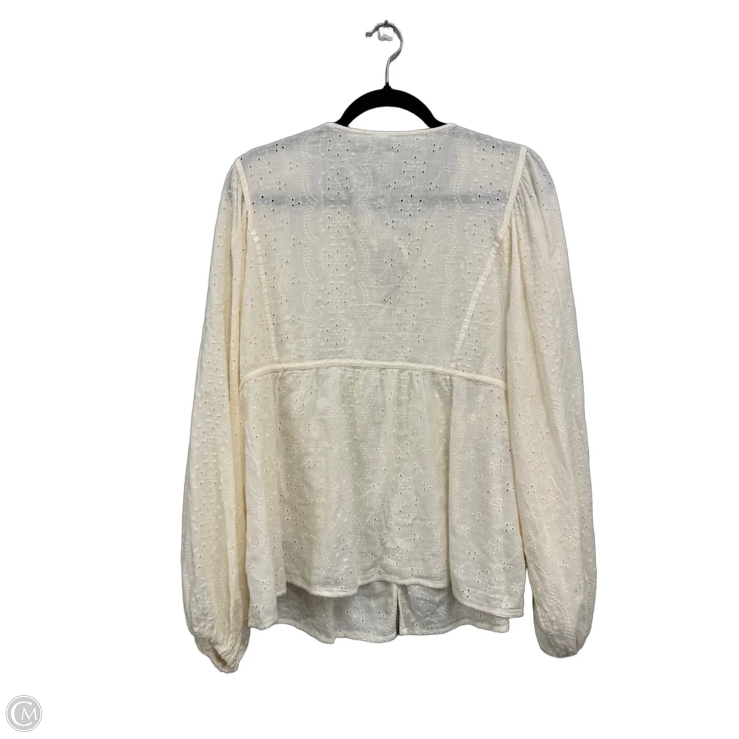 Top Long Sleeve By Old Navy In Cream, Size: M