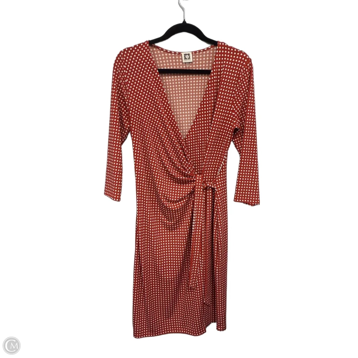 Dress Casual Midi By Anne Klein In Orange & White, Size: S
