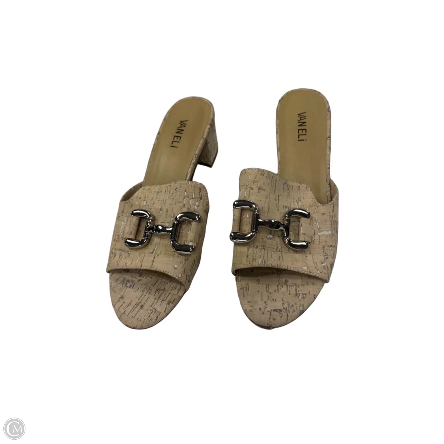 Sandals Heels Block By Vaneli In Tan, Size: 10