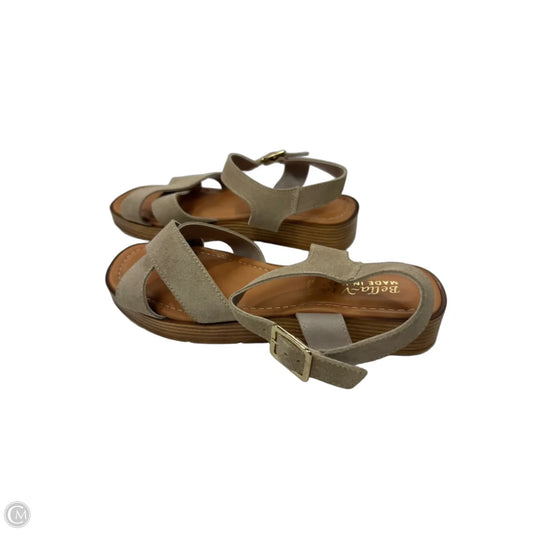 Sandals Heels Wedge By Clothes Mentor In Tan, Size: 8.5
