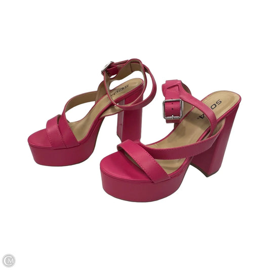 Sandals Heels Block By Soda In Pink, Size: 7