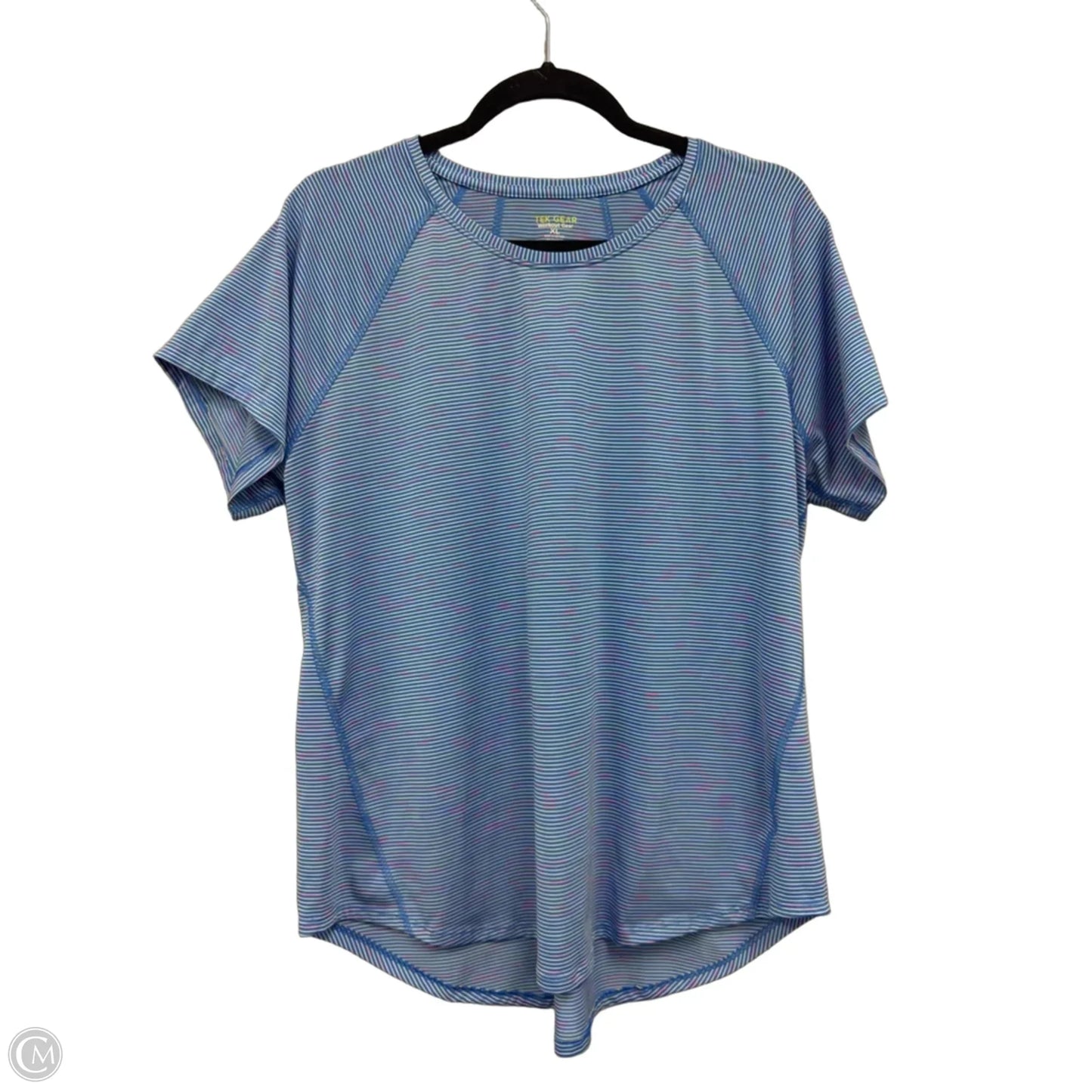 Athletic Top Short Sleeve By Tek Gear In Blue & Pink, Size: Xl