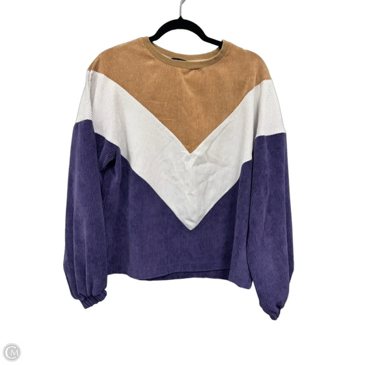 Top Long Sleeve By Shein In Purple & Tan, Size: S