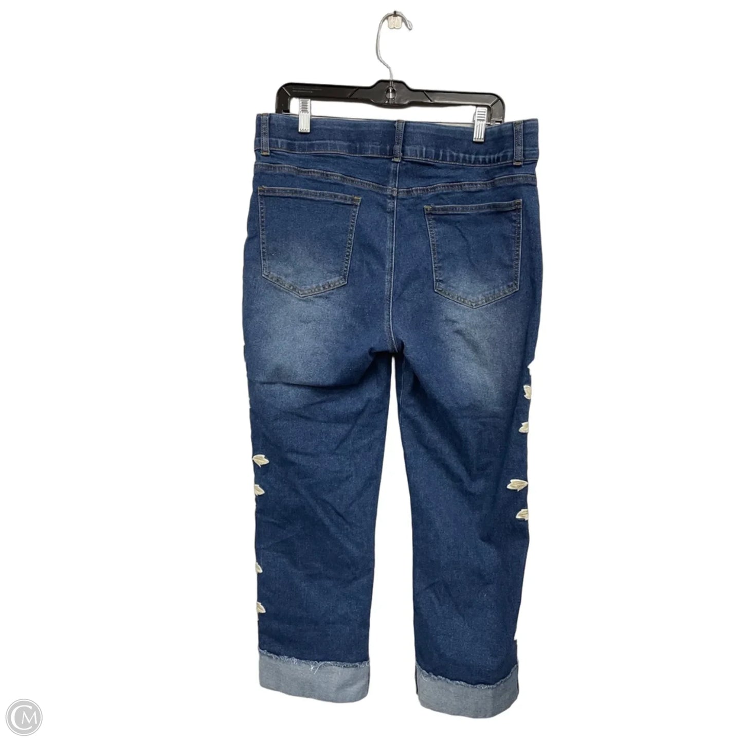 Jeans Straight By Clothes Mentor In Blue & Tan, Size: 14