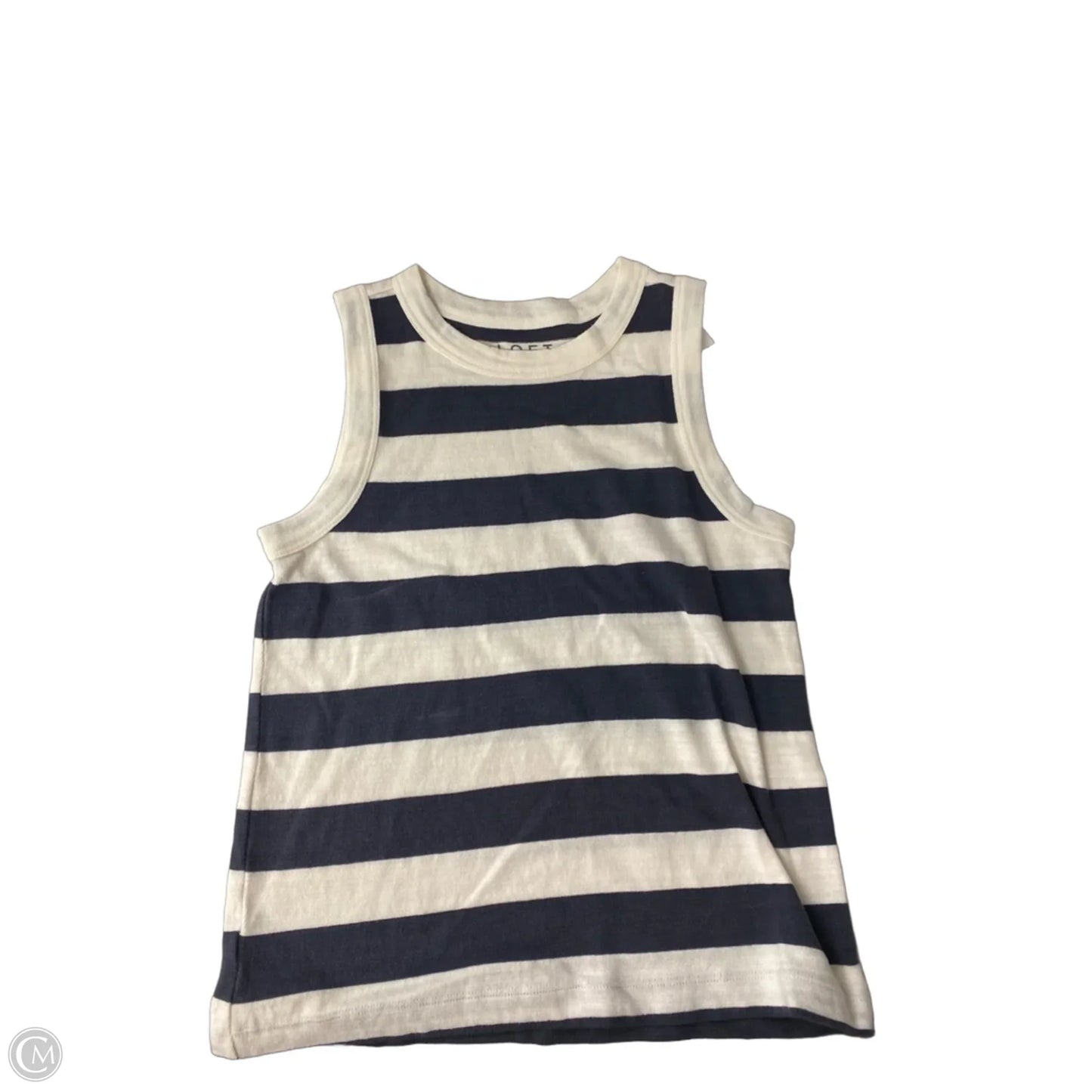Top Sleeveless By Loft In Blue & Cream, Size: Xs