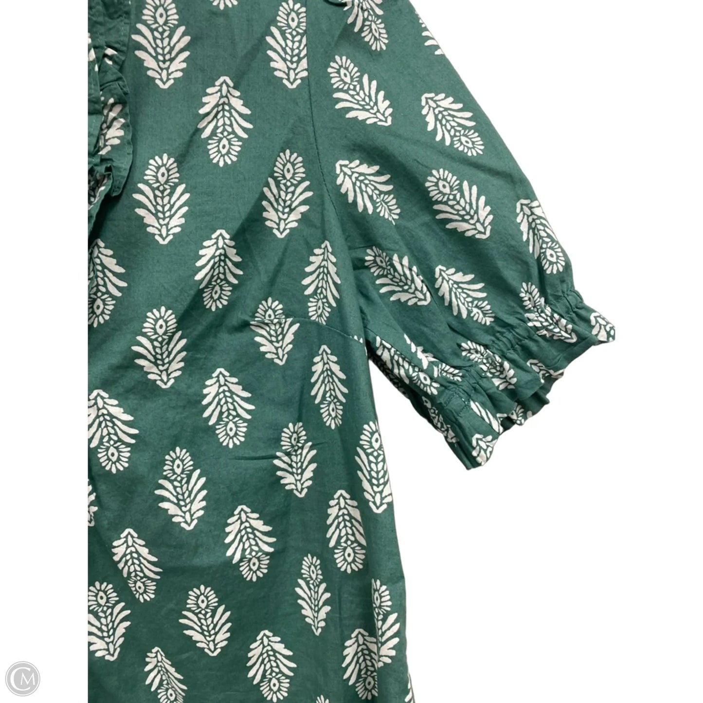 Top Short Sleeve By J. Crew In Green & White, Size: Xs