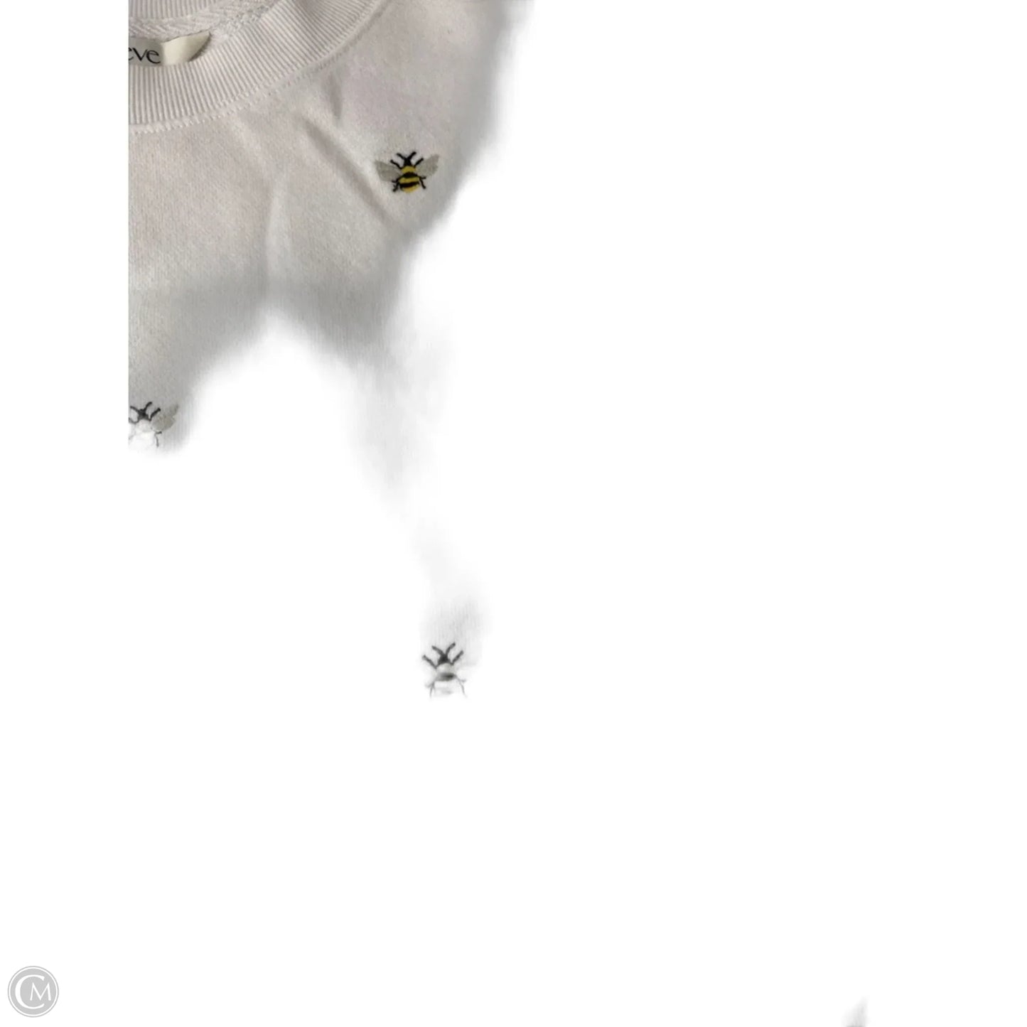Top Short Sleeve By Maeve In White & Yellow, Size: Xs