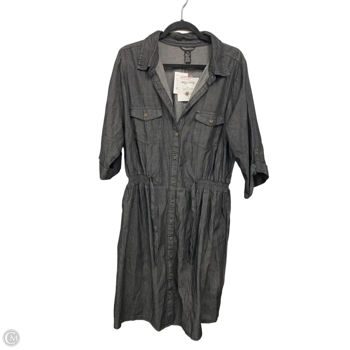 Dress Casual Midi By Clothes Mentor In Black, Size: 2x