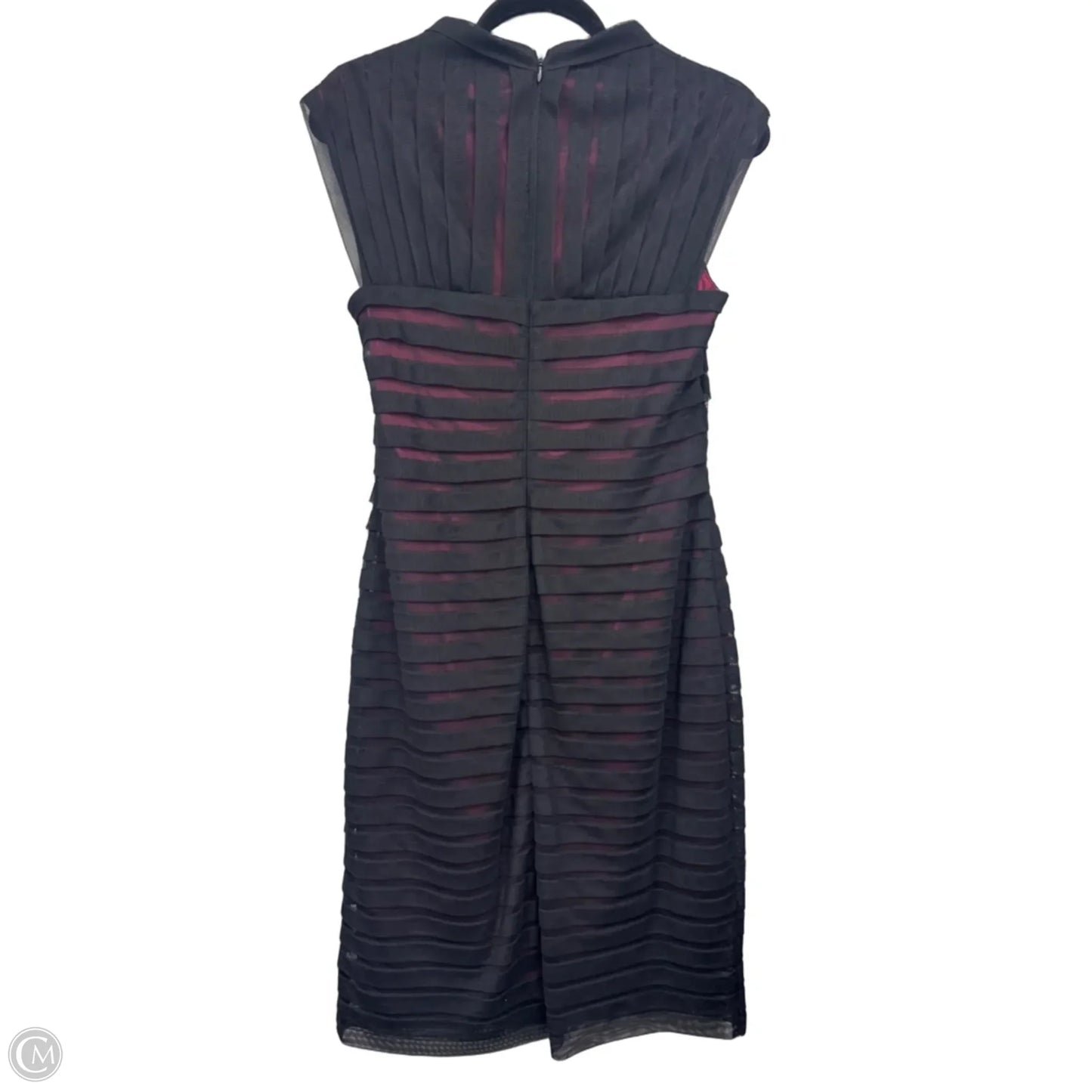 Dress Casual Midi By Adrianna Papell In Black & Pink, Size: 12