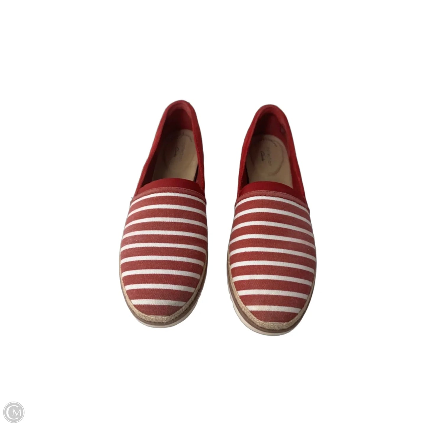 Shoes Flats By Clarks In Red & White, Size: 11