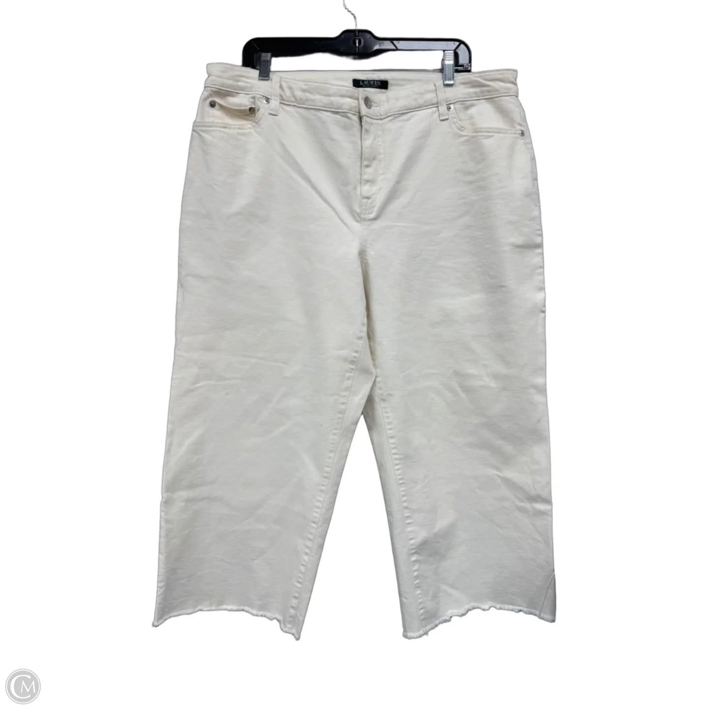 Jeans Wide Leg By Lauren By Ralph Lauren In Cream, Size: 16