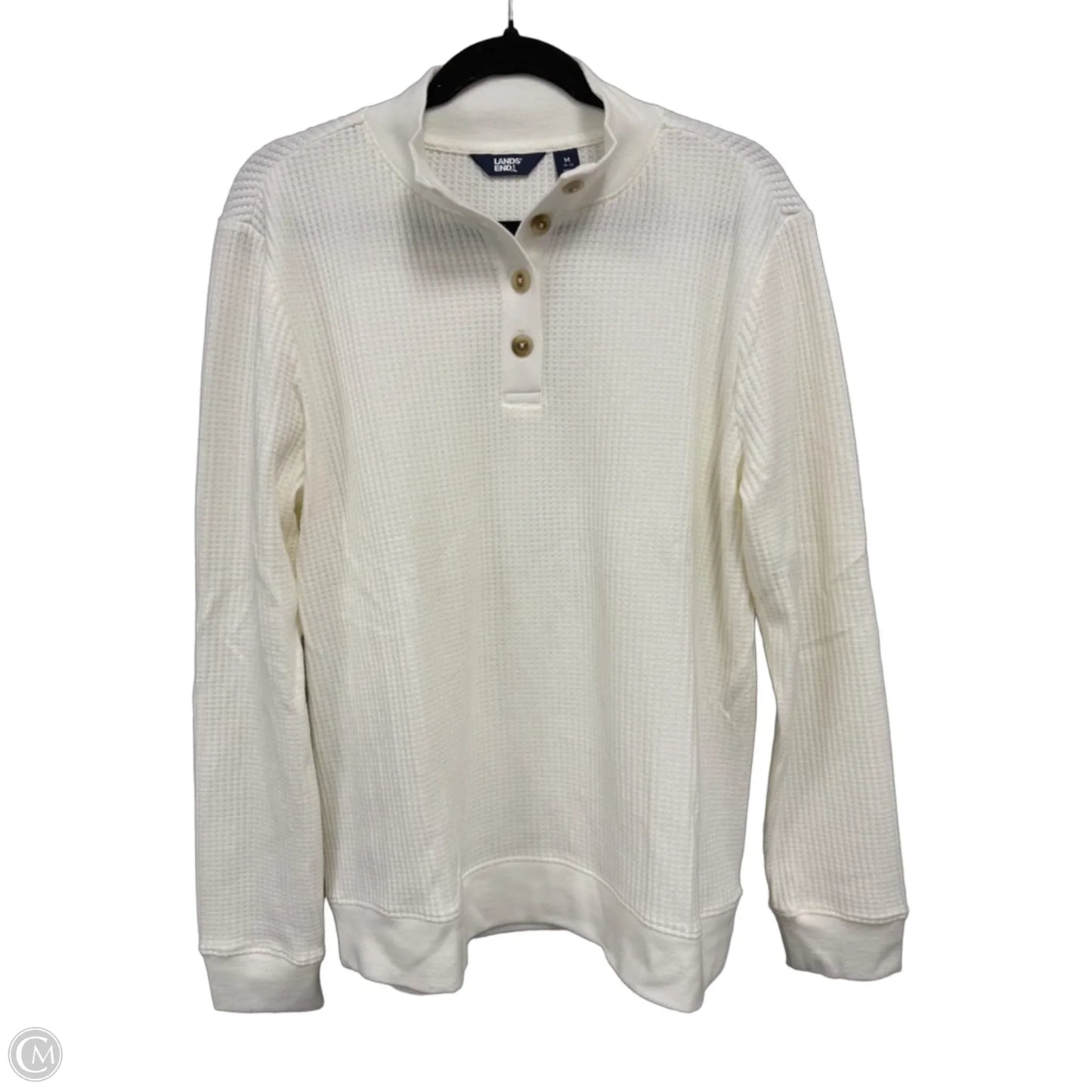 Top Long Sleeve By Lands End In Cream, Size: M