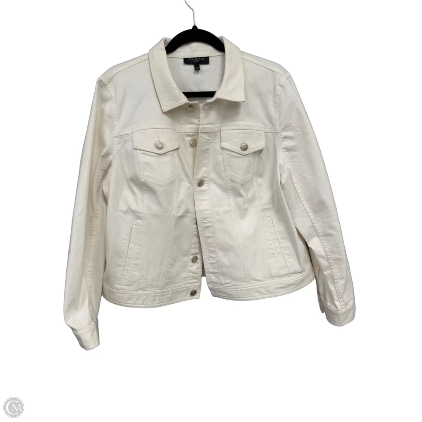 Jacket Denim By Talbots In Cream, Size: Xlp