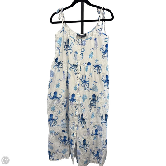 Dress Casual Maxi By Cmb In Blue & White, Size: Xl