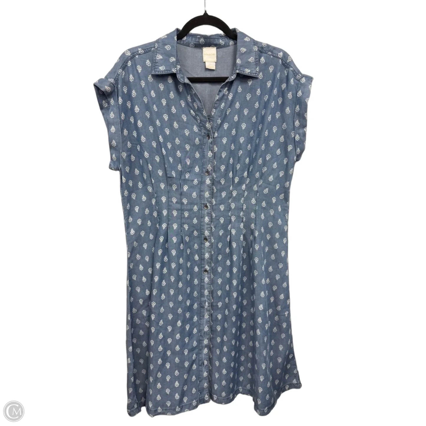 Dress Casual Midi By Zac And Rachel In Blue & White, Size: L