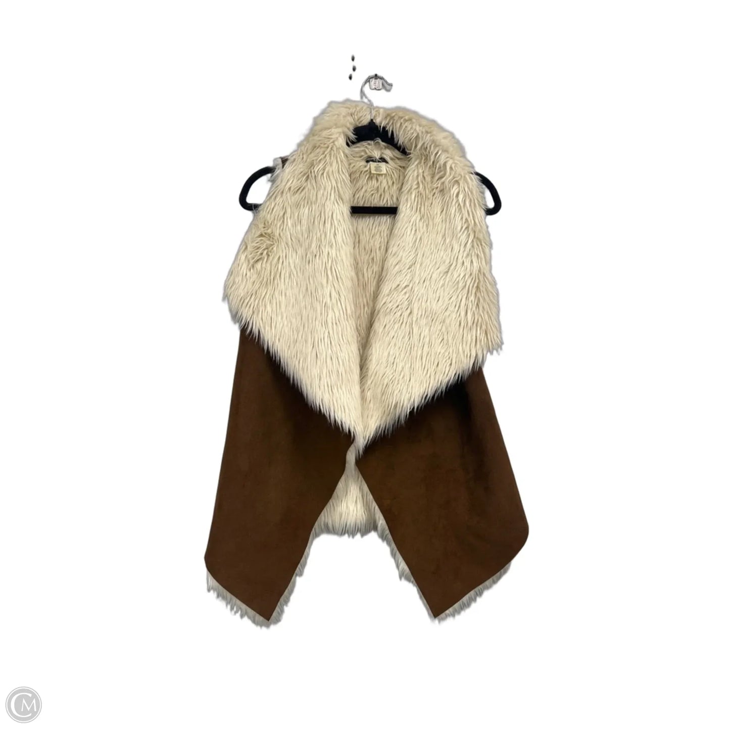 Vest Faux Fur & Sherpa By New Directions In Brown & Cream, Size: L
