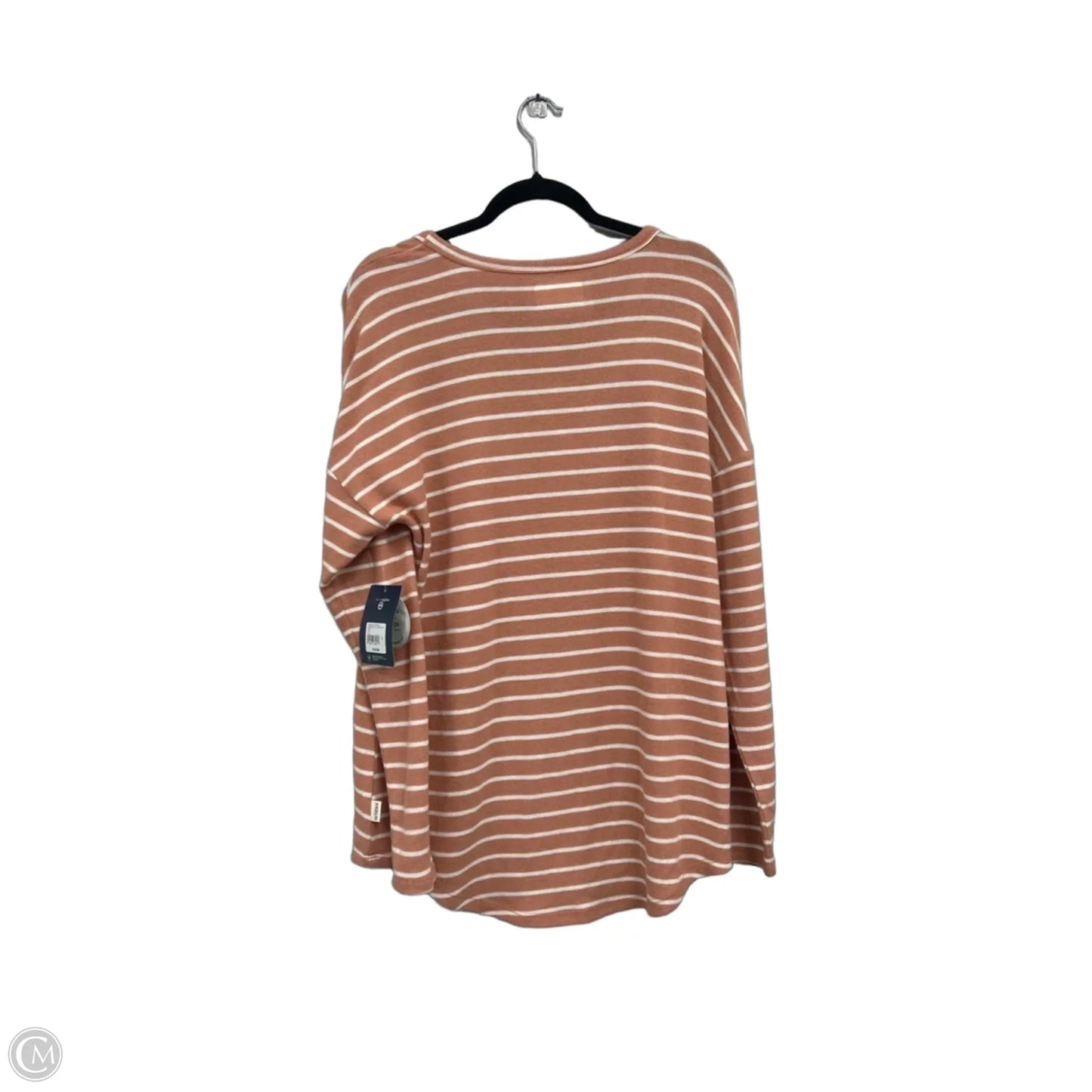 Top Long Sleeve By Magellan In Orange & White, Size: L