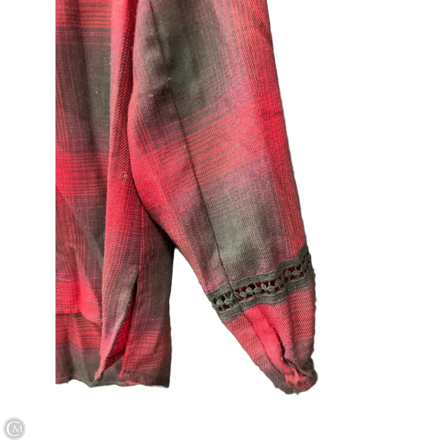 Top Long Sleeve By Knox Rose In Black & Red, Size: Xs