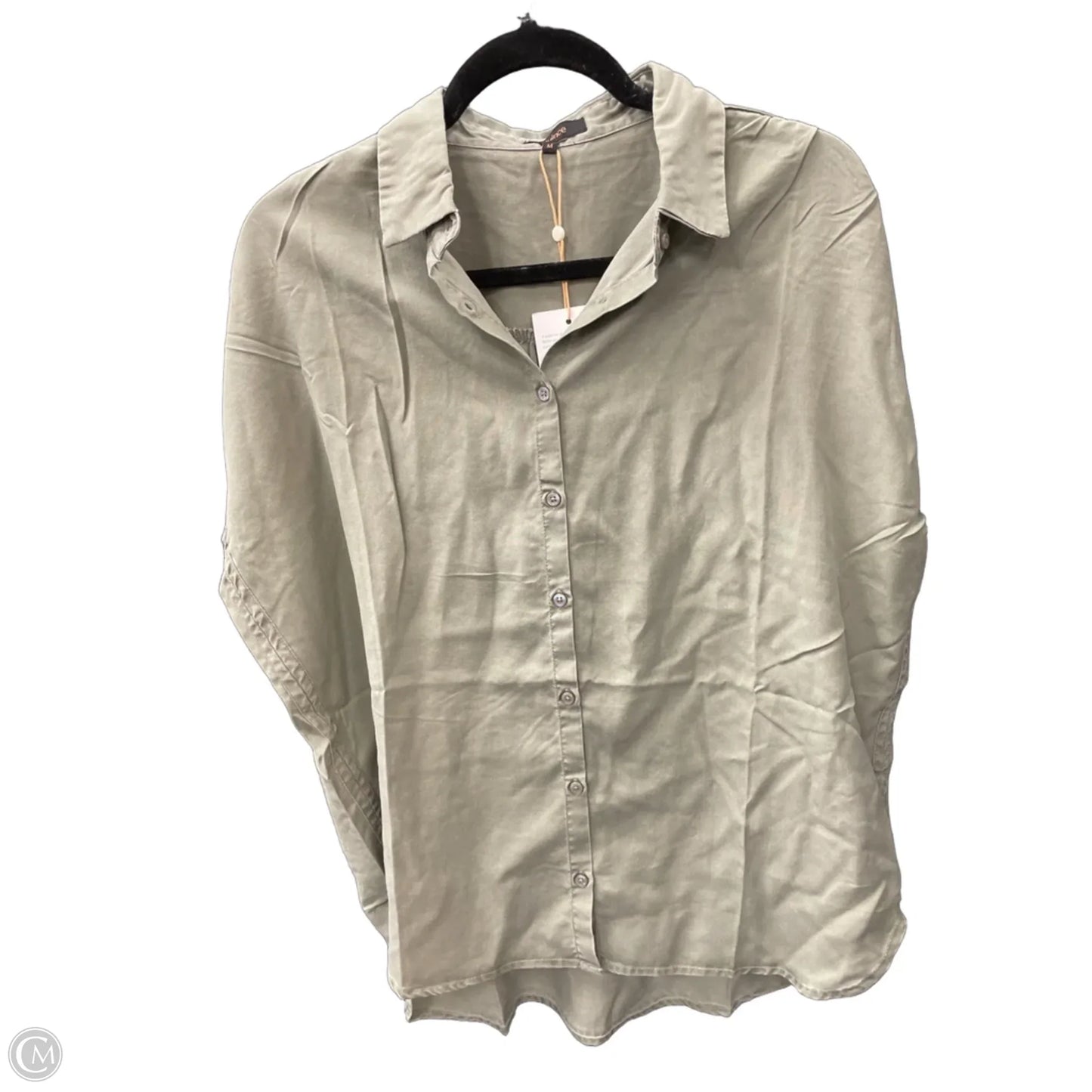 Top Short Sleeve By Quince In Green, Size: M