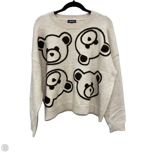 Sweater By Forever 21 In Brown & Tan, Size: L