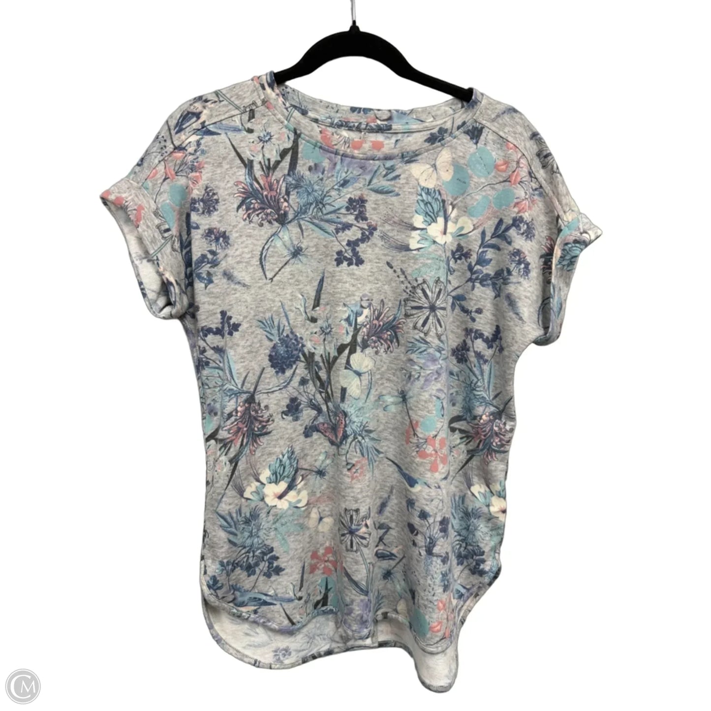 Top Short Sleeve By Cupio In Blue & Grey, Size: M