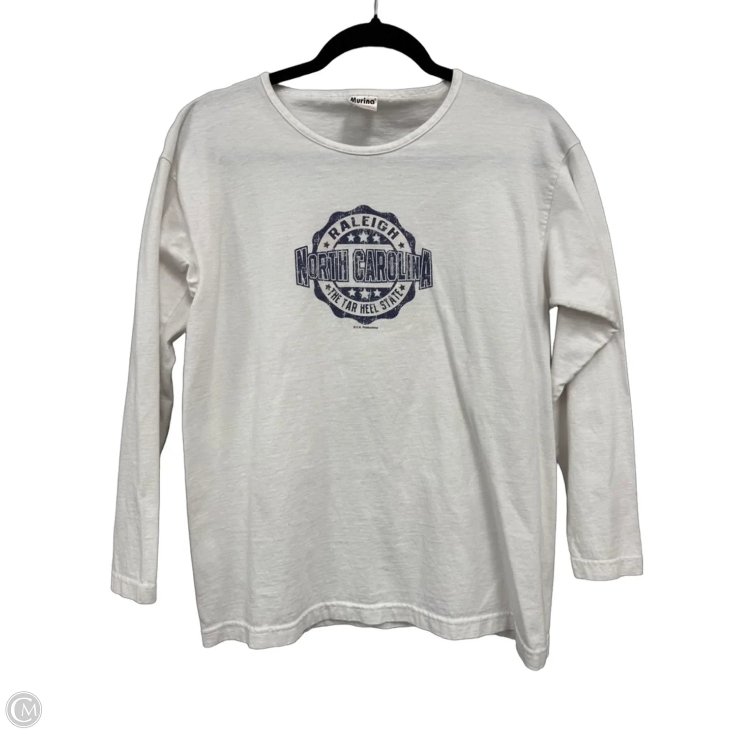 Top Long Sleeve Basic By Clothes Mentor In White, Size: M