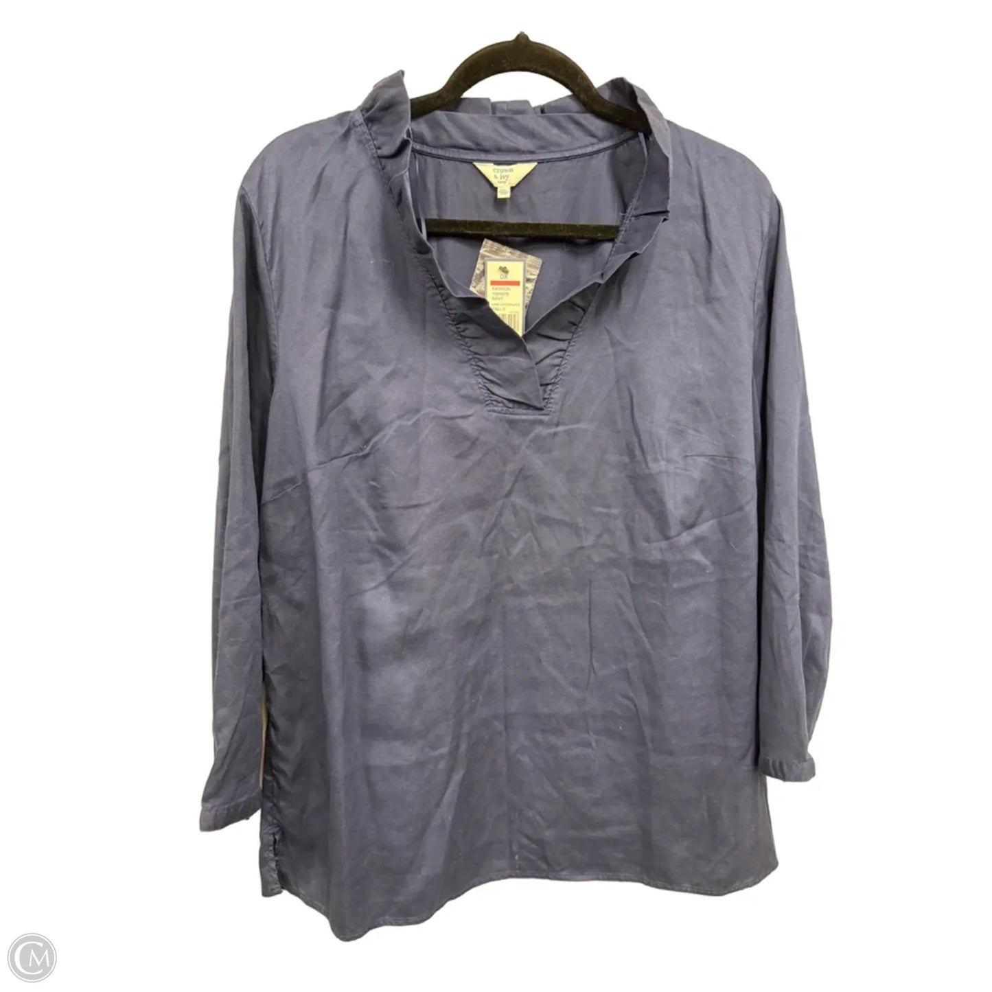 Top Long Sleeve By Crown And Ivy In Navy, Size: Xl