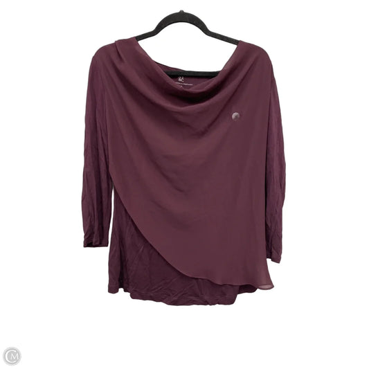 Top Long Sleeve By New York And Co In Maroon, Size: M