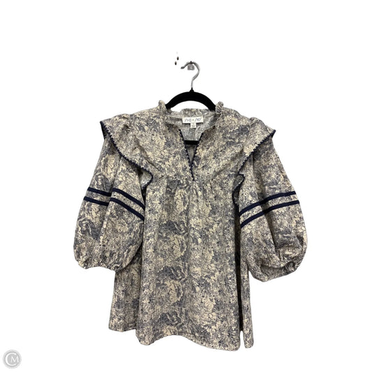 Top Short Sleeve By She + Sky In Blue & Cream, Size: S