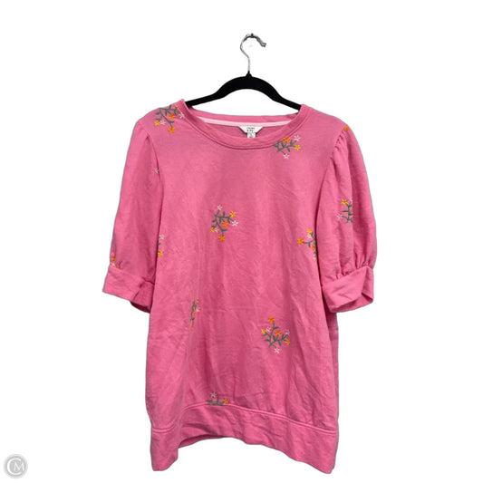 Top Short Sleeve By Crown And Ivy In Pink, Size: L