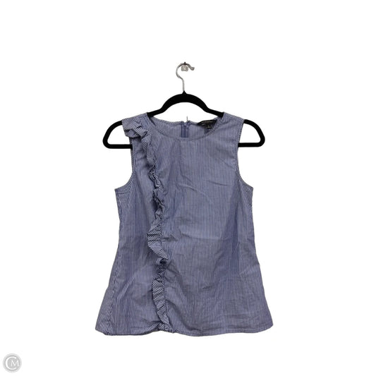 Top Sleeveless By Banana Republic In Blue & White, Size: 6