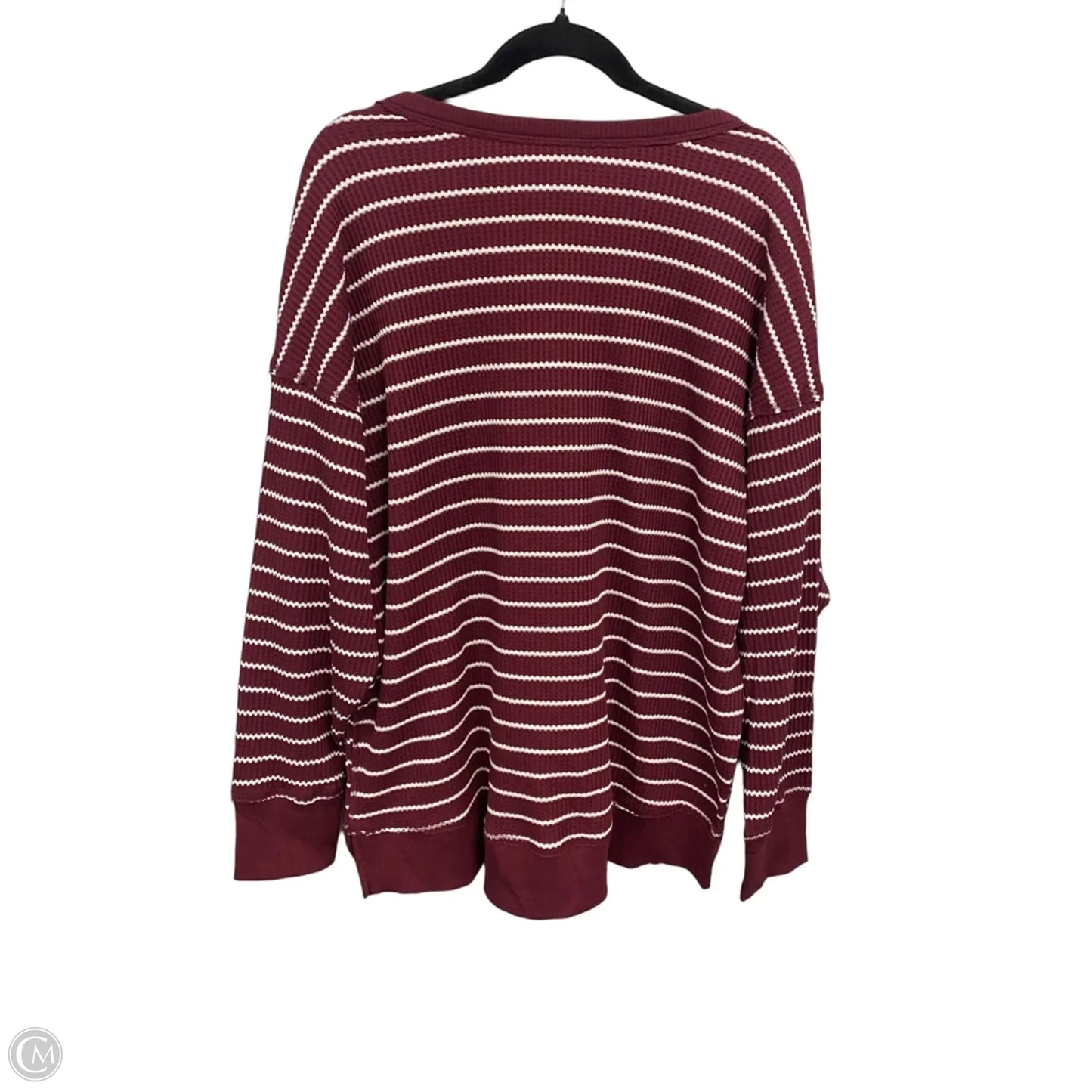 Top Long Sleeve Basic By So In Maroon, Size: L