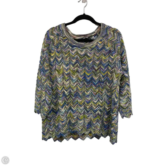 Sweater By Nic + Zoe In Blue & Green, Size: Xl