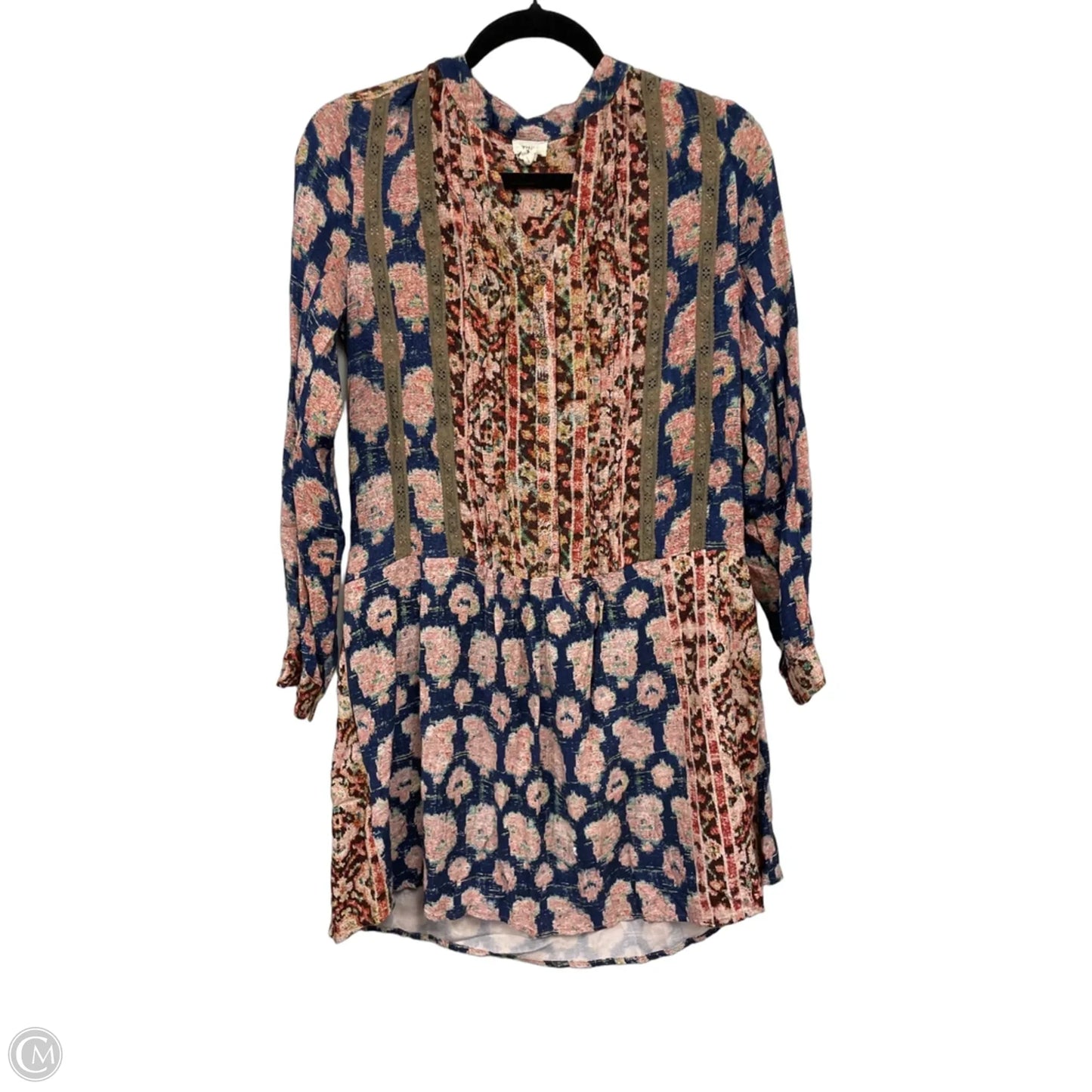 Dress Casual Short By Tiny In Blue & Orange, Size: Xs