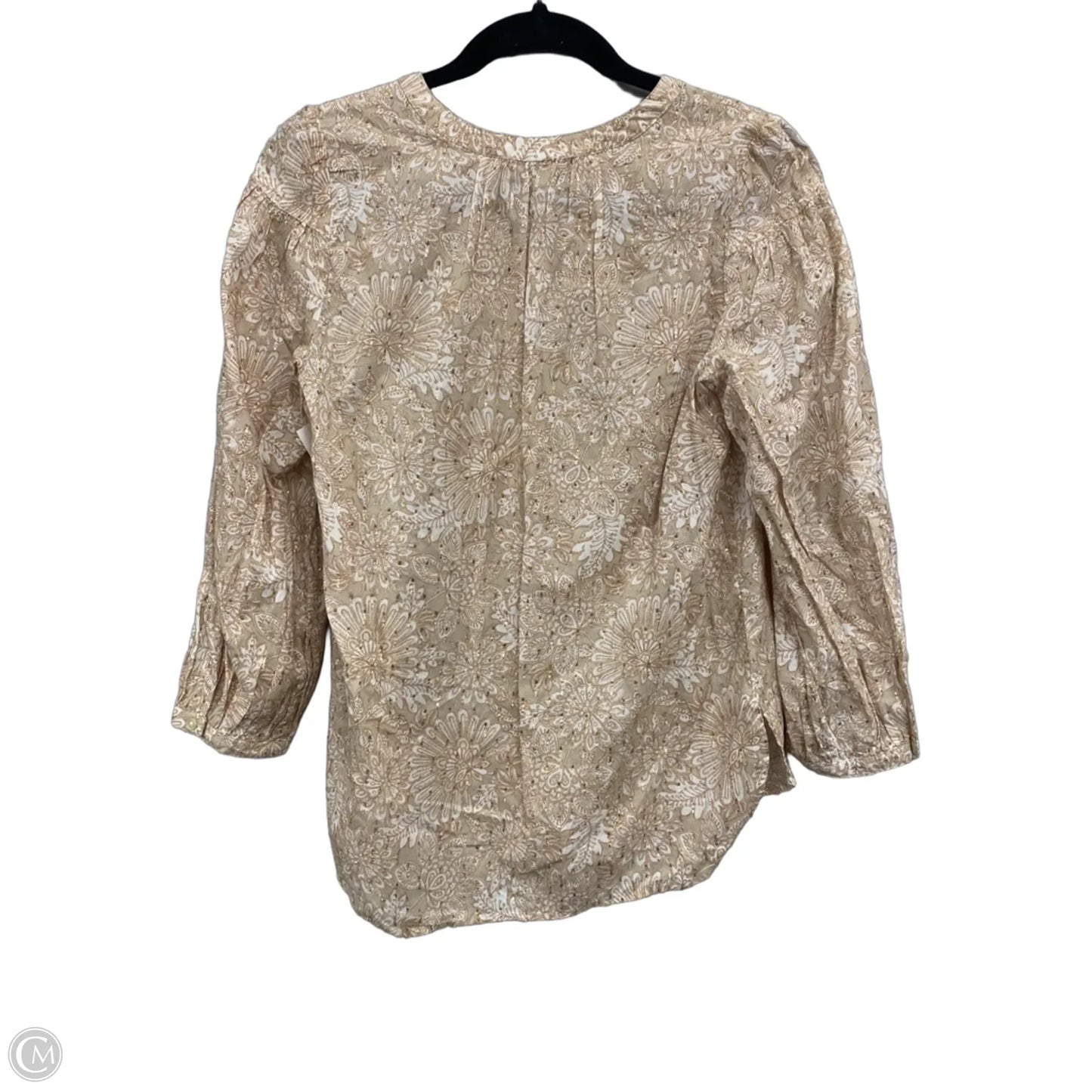 Top Long Sleeve By Loft In Gold & Tan, Size: S