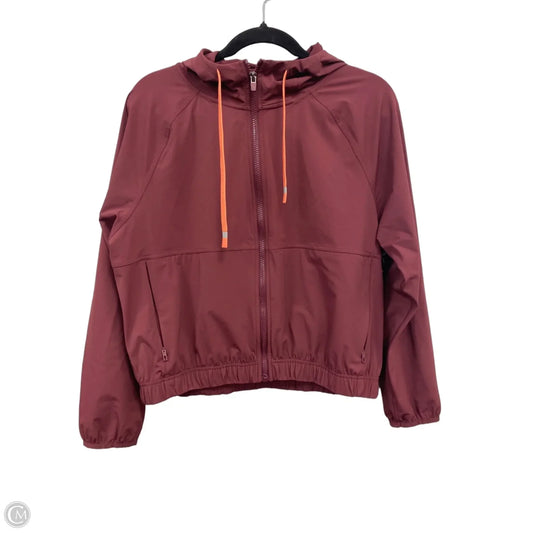 Athletic Jacket By Fabletics In Maroon, Size: S